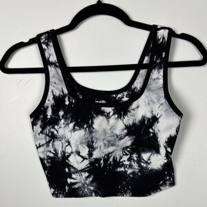 AVIA Black and White Tie-Dye Workout Running Women's Top Sz XL NWOT